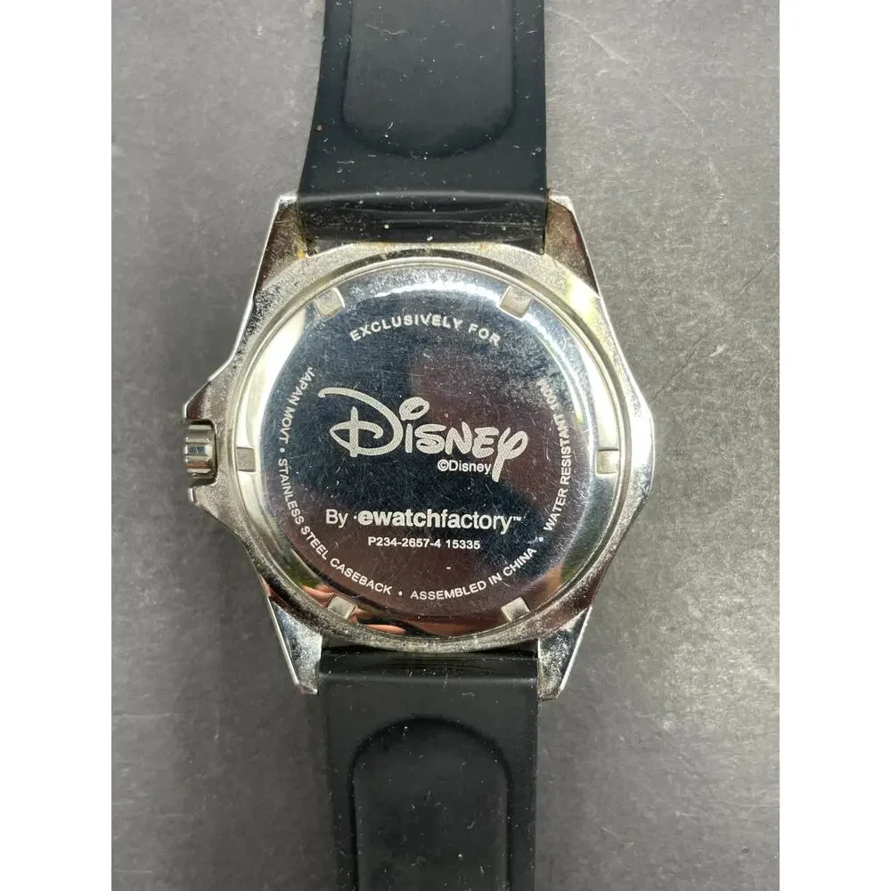 Disney Mickey Mouse Watch ewatchfactory P234-2657-4 Black Dive Style Rubber Band